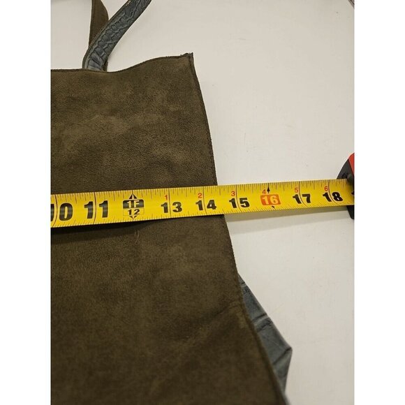 Murval Paris handbag Green Suede Large Outside Zip - Picture 3 of 8